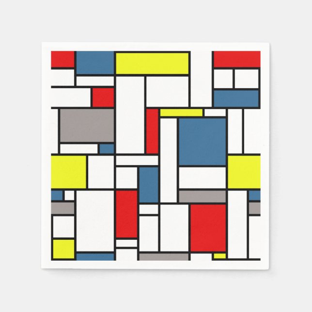 Mondrian style design napkin (Front)