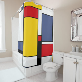 Mondrian Style Design Shower Curtain