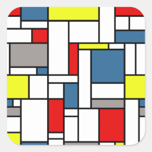 Mondrian style design square sticker