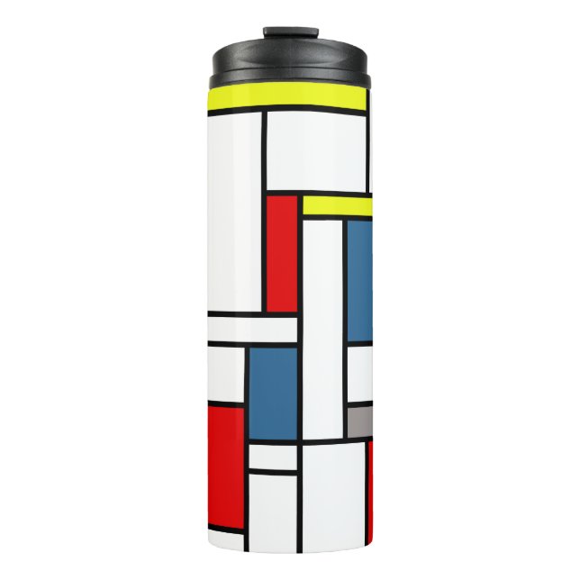 Mondrian style design thermal tumbler (Front)