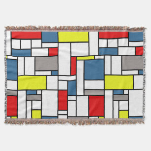 Mondrian style design throw blanket