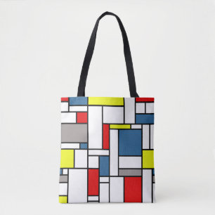 Mondrian style design tote bag