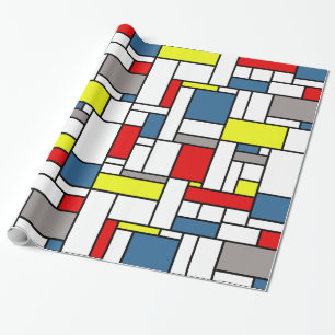 Mondrian style design wrapping paper