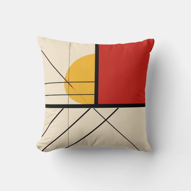 Mondrian-Style Geometric Art Print Cushion (Front)