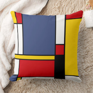 Mondrian Style Modern Abstract Art Design Cushion
