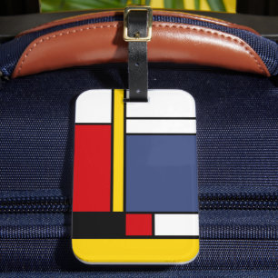 Mondrian Style Modern Abstract Art Design Luggage Tag