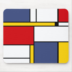 Mondrian Style Modern Abstract Art Design Mouse Pad