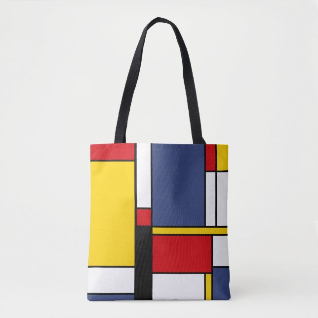 Mondrian Style Modern Abstract Art Design Tote Bag (Front)