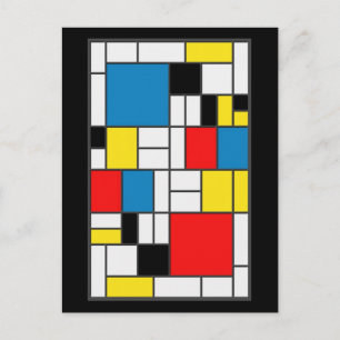 Mondrian Style Postcard