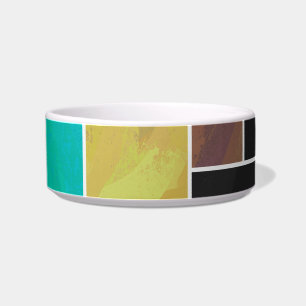 Mondrian Teal Brown Black Print Bowl