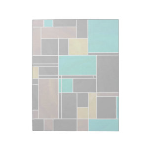 Mondrian Teal Brown Black Print Notepad