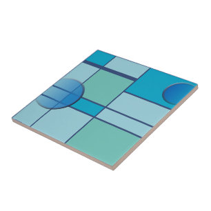 Mondrian & the sky ceramic tile