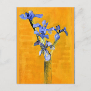 Mondrian - Vase of Irises on Table Postcard