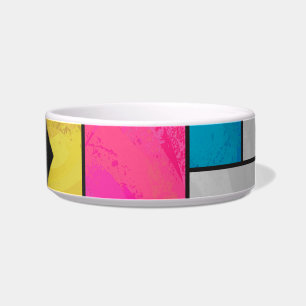 Mondrian Yellow Pink Blue Print Bowl