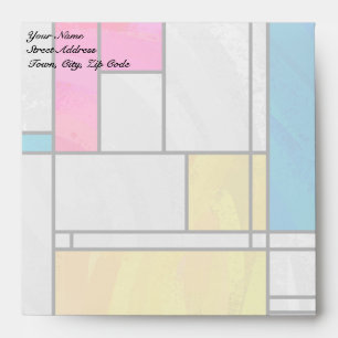 Mondrian Yellow Pink Blue Print Envelopes
