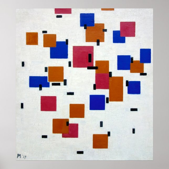 Mondrian's Composition in color A Poster (Front)