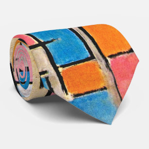 Mondrian's Composition in Oval with Colour Planes  Tie