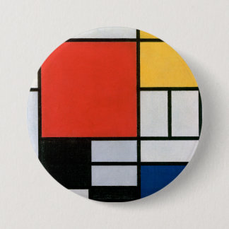 Mondrian's Composition Red, Yellow, Blue, Black 7.5 Cm Round Badge