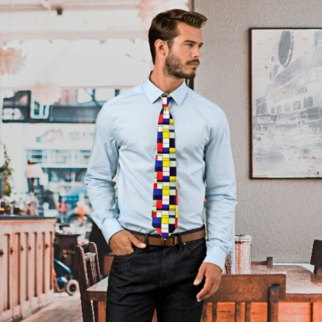 Mondrian's Elegance: Art-Inspired Neck Tie (Creator Uploaded)