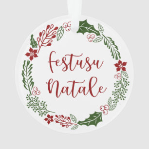 Monégasque Merry Christmas Wreath, Festusu Natale Ornament