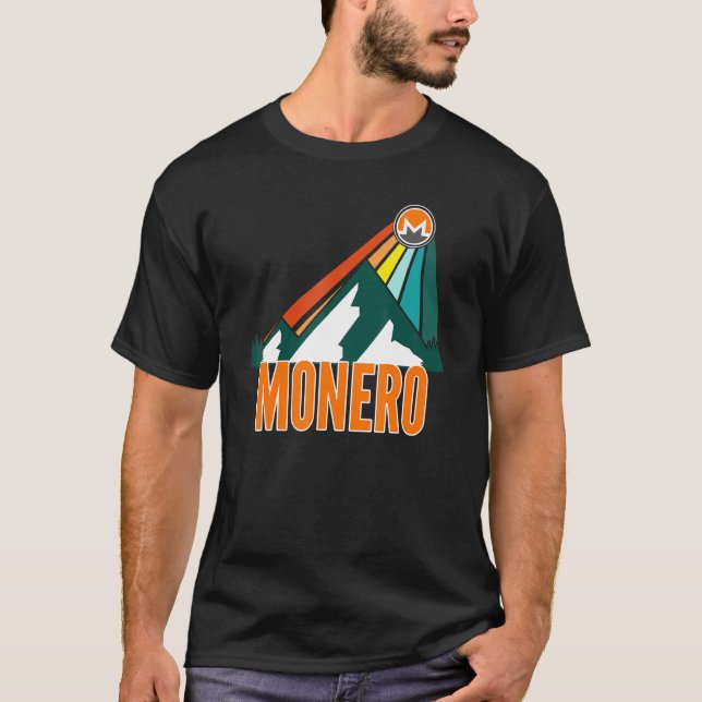 Monero Xmr Crypto Mountain Sun Rays Cryptocurrency T-Shirt (Front)