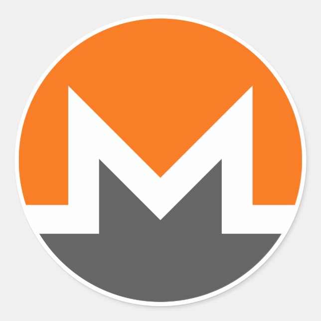 Monero XMR Cryptocurrency Round Small Stickers (Front)