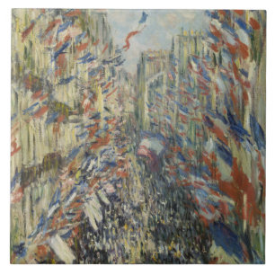 Monet 1878 The Rue Montorgueil in Paris Ceramic Tile