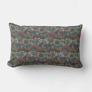 Monet 1887 Vintage Peony Garden Lumbar Cushion