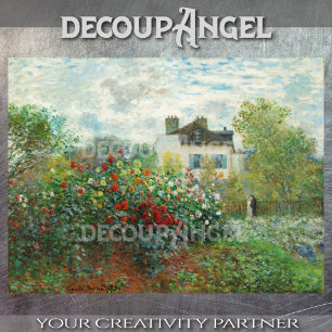 Monet- A Corner of the Garden with Dahlias Decoupa Tissue Paper