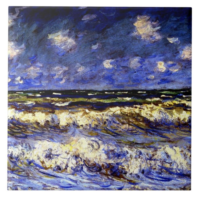 Monet - A Stormy Sea Ceramic Tile (Front)