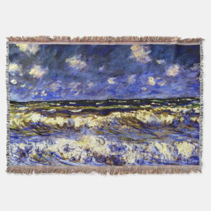 Monet - A Stormy Sea, Throw Blanket