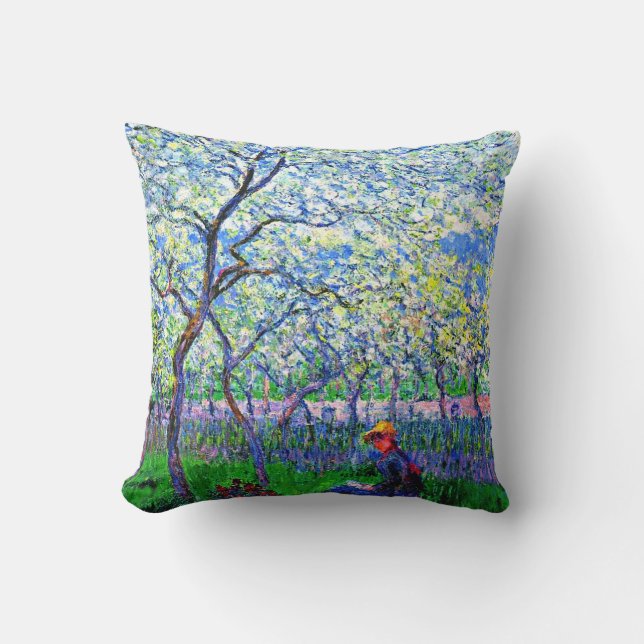 Monet - An Orchard in Spring Cushion (Front)