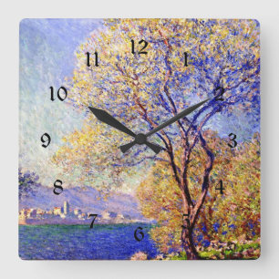 Monet - Antibes Seen from the Salis Gardens,  Square Wall Clock