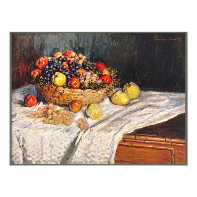 Monet - Apples and Grapes, still life painting Photo Print (Front)