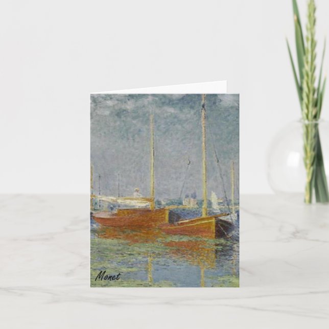 MONET Argenteuil SAILBOATS on the Seine Note Cards (Front)