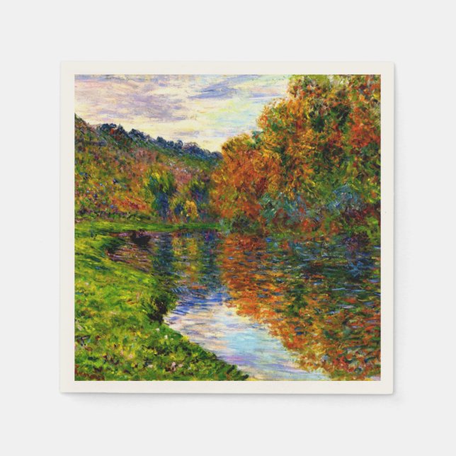 Monet - Arm of the Jeufosse, Autumn, Napkin (Front)