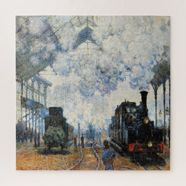 Monet - Arrival of the Normandy Train,  Jigsaw Puzzle (Vertical)