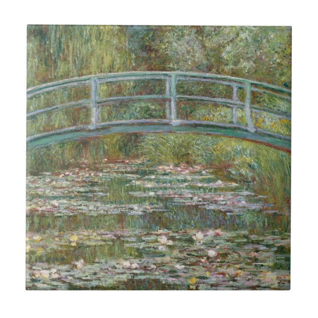 Monet Art Bridge over a Pond of Water Lilies Ceramic Tile (Front)