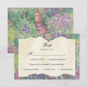 Monet Art Floral French Garden Meal Wedding RSVP Card