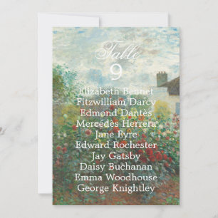 Monet Art Floral Wedding Table Number Seating Card