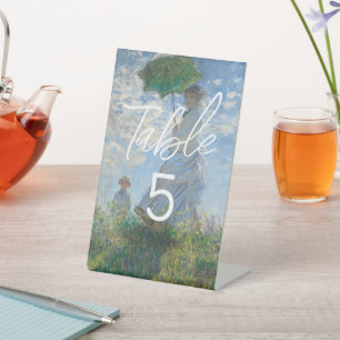 Monet Art Painting Floral Party Table Number Pedestal Sign