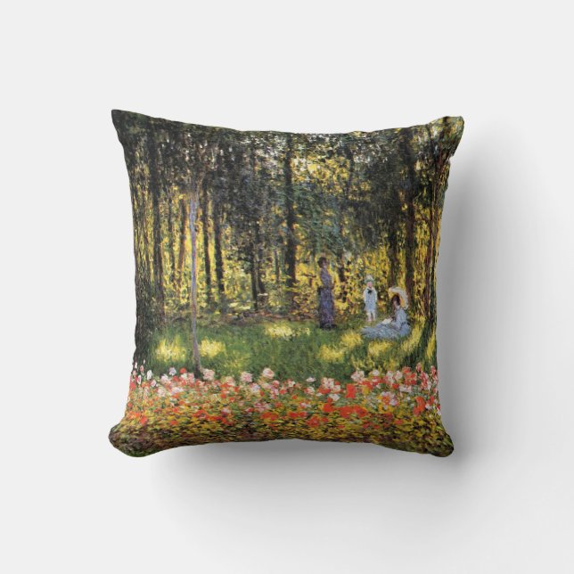 Monet - Artist's Family in the Garden Cushion (Front)