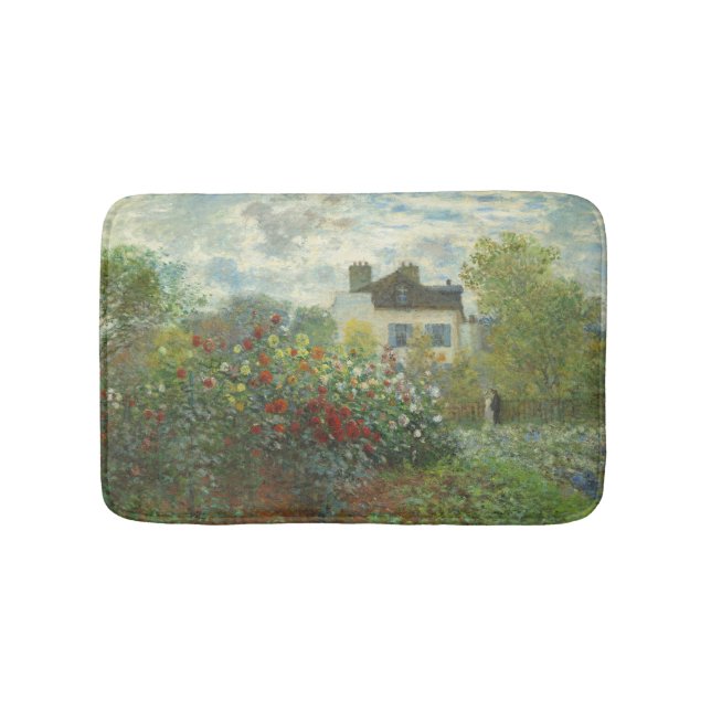 Monet Artists Garden in Argenteuil Painting Bath Mat (Front)
