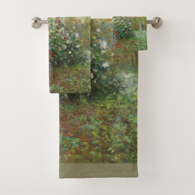Monet Artists Garden in Argenteuil Painting Bath Towel Set (Insitu)