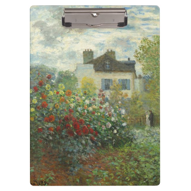 Monet Artists Garden in Argenteuil Painting Clipboard (Front)