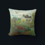 Monet Artists Garden in Argenteuil Painting Cushion<br><div class="desc">Claude Monet - The Artist's Garden in Argenteuil (A Corner of the Garden with Dahlias) by Claude Monet,  1873 at the National Gallery of Art. A beautiful outdoor scene by the father of Impressionism.</div>