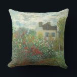 Monet Artists Garden in Argenteuil Painting Cushion<br><div class="desc">Claude Monet - The Artist's Garden in Argenteuil (A Corner of the Garden with Dahlias) by Claude Monet,  1873 at the National Gallery of Art. A beautiful outdoor scene by the father of Impressionism.</div>