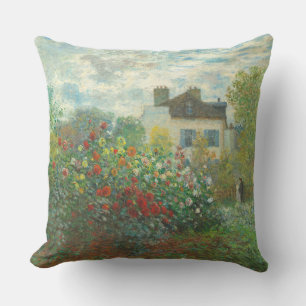 Monet Artists Garden in Argenteuil Painting Cushion