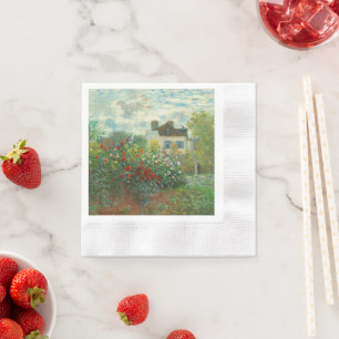 Monet Artists Garden in Argenteuil Painting Napkin