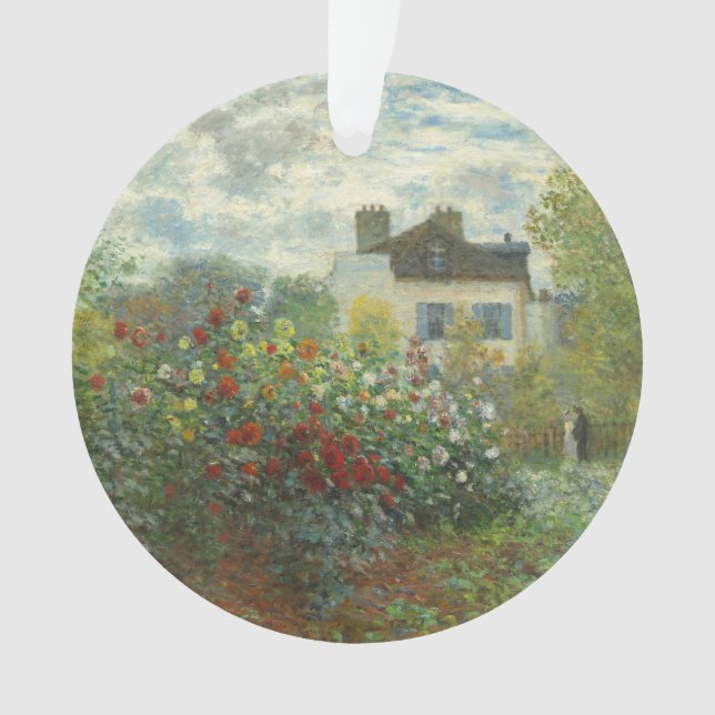 Monet Artists Garden in Argenteuil Painting Ornament (Front)